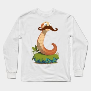 Mustache Worm Long Sleeve T-Shirt